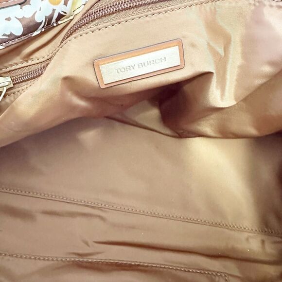 Tory Burch Brown and Cream Shoulder Bag with Floral Design - Picture 6 of 8